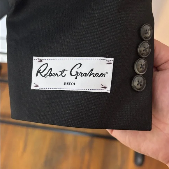 Robert Graham Wool Black Men's Blazer with Patterned Lining. NWOT - Picture 7 of 7